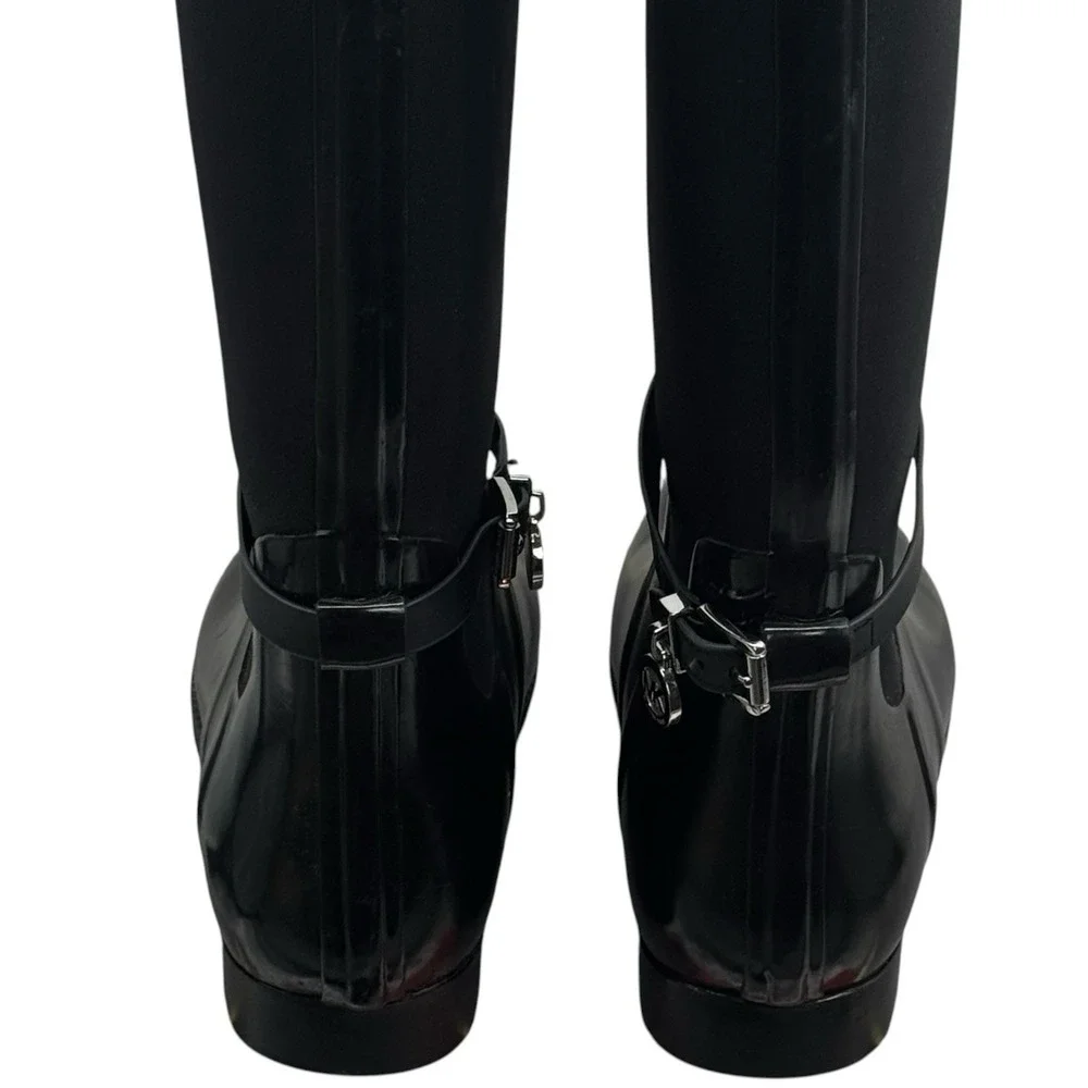 Michael Kors‎ Charm Stretch Calf Black Rain Boots Capsule Comfort Utility 9